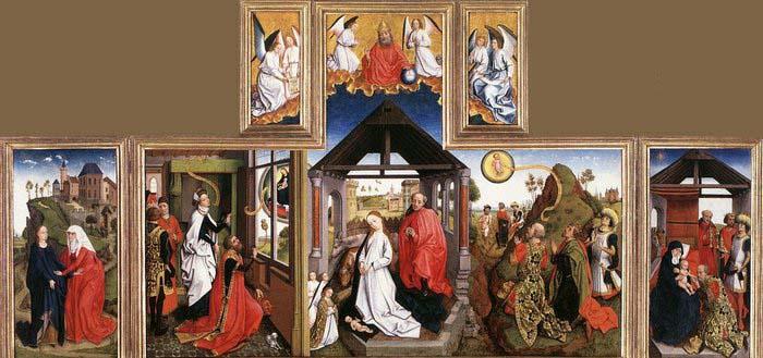unknow artist Nativity Triptych France oil painting art